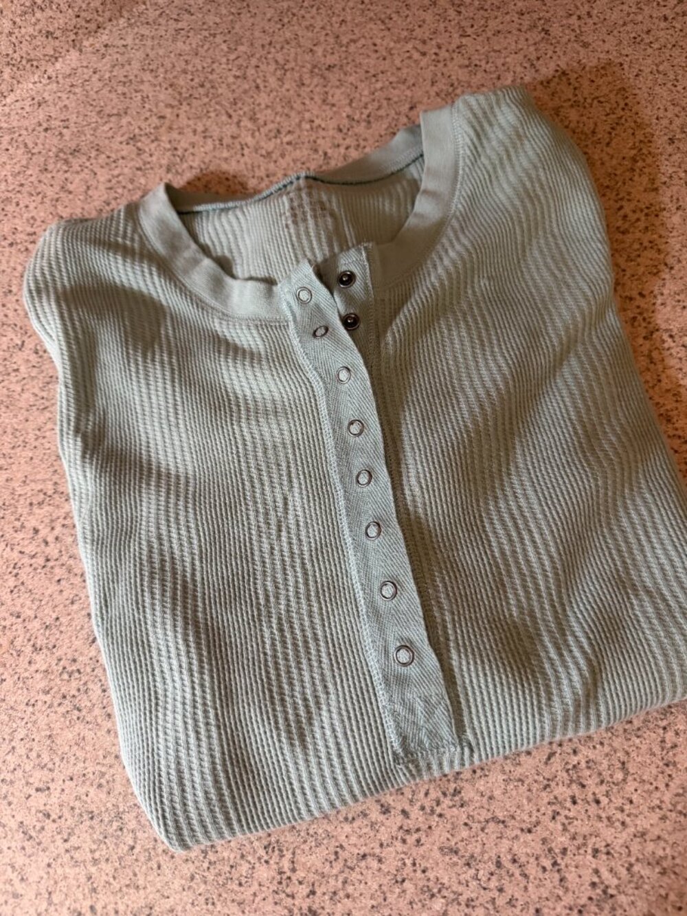Aerie Women's Waffle Knit Long Sleeve Snap Henley Top - Size XL